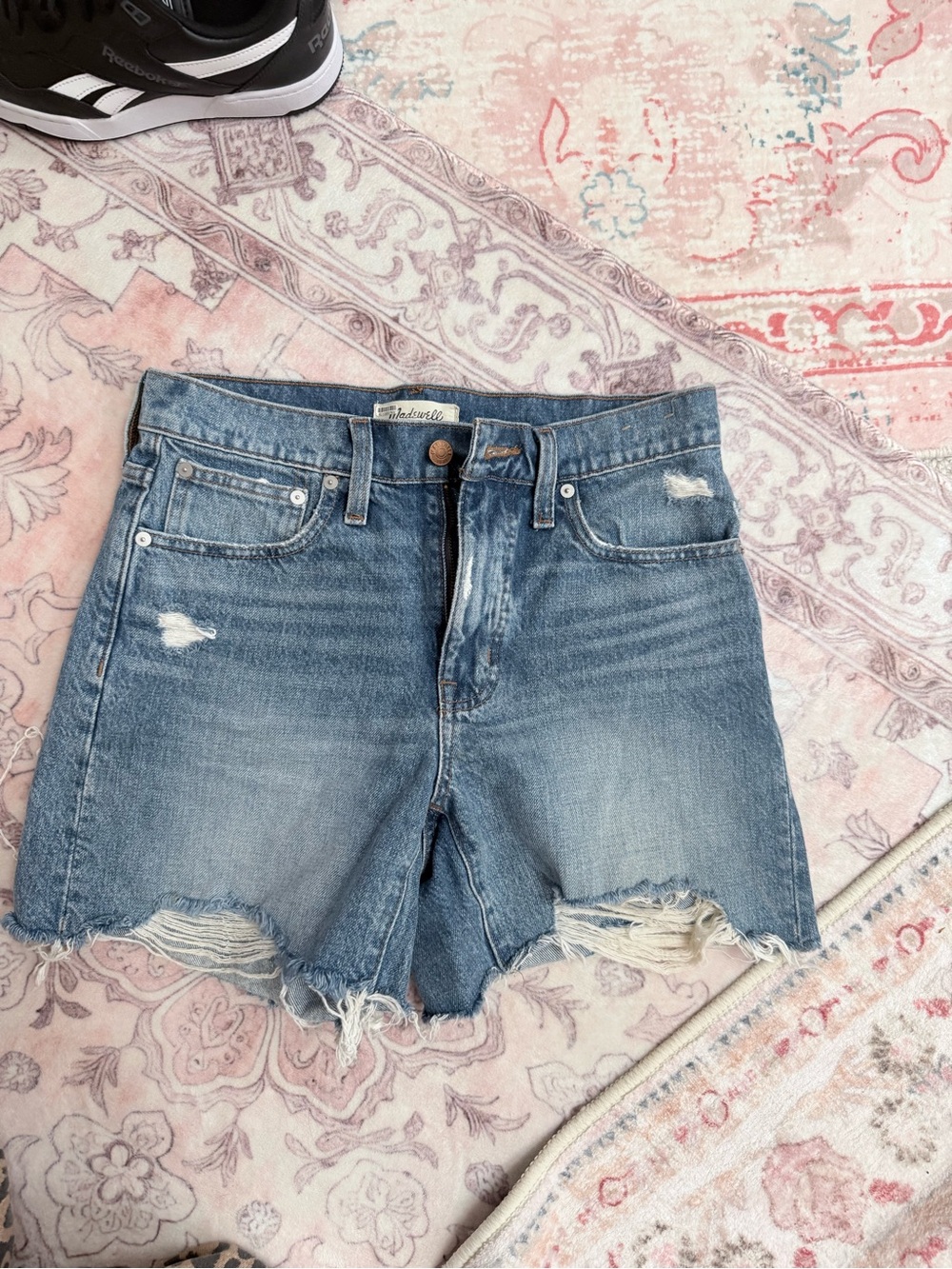 Madewell Blue Denim Relaxed Mid-Weight Denim Shorts